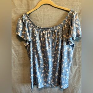 NWT Loft flutter sleeve, scoop neck t-shirt.